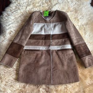 Sam Edelman  faux shearling color block coat